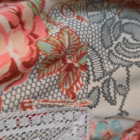 JCPenney Floral Long Sleeve Dress - Cream and Pink 41" Long - Picture 11 of 13